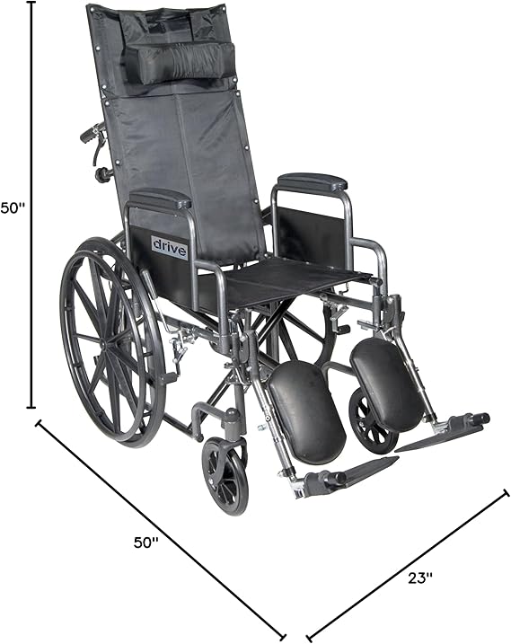 16IN SILVER SPORT RECLINING WHEELCHAIR