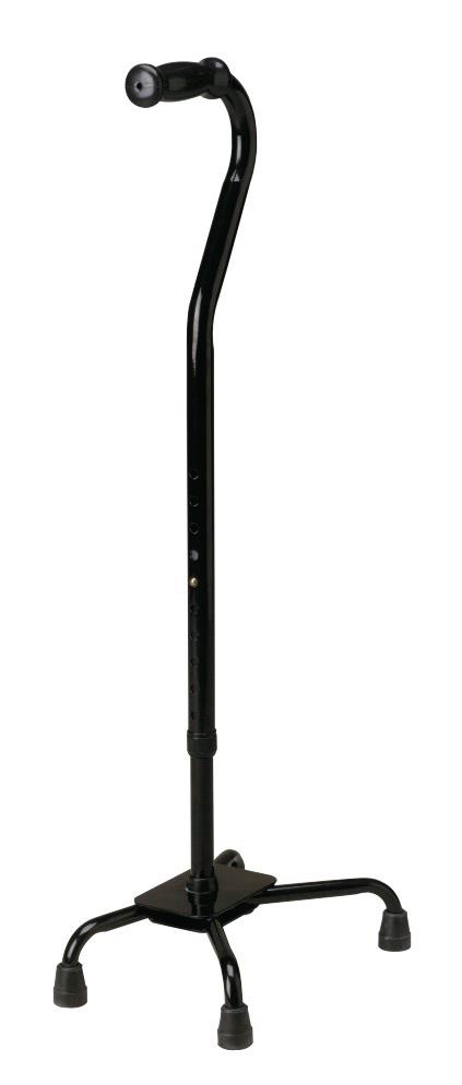 Medline Bariatric Quad Cane, Small Base, Black, 500 lb. Capacity