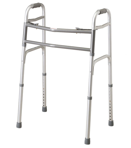 Medline Adult Bariatric Folding Walker, 2 Button, 500 lb. Capacity, Extra Wide