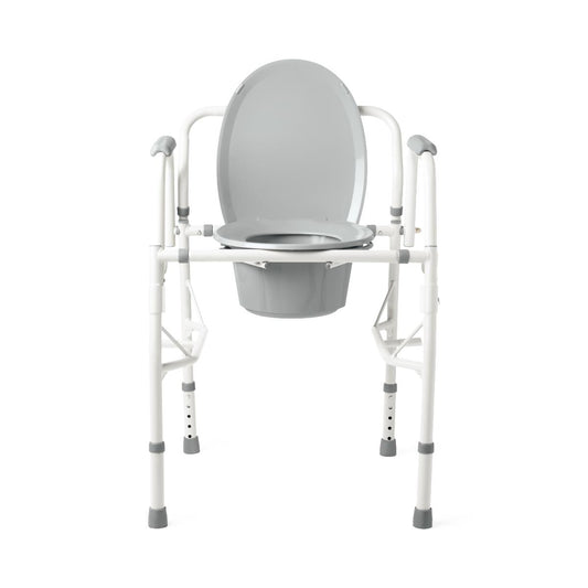 Medline Steel Drop-Arm Commode, 350 lb. Weight Capacity