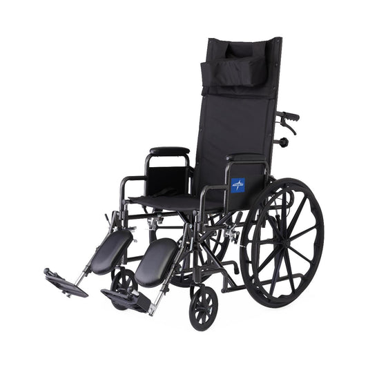 Medline Reclining Wheelchair with Desk-Length Arms, Nylon, 18" Wide