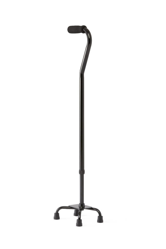 Medline Aluminum Quad Cane, Small Base, Black