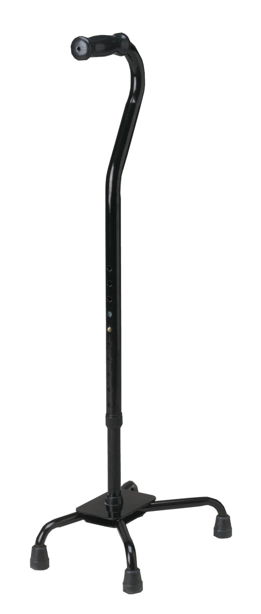 Medline Aluminum Quad Cane with Large Base, 300 lb. Weight Capacity, Black