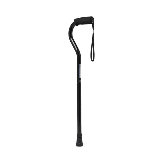 Medline Aluminum Fashion Cane with Offset Handle, Black