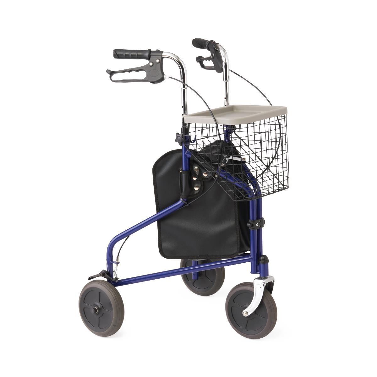 Medline 3-Wheeled Rollator, Blue