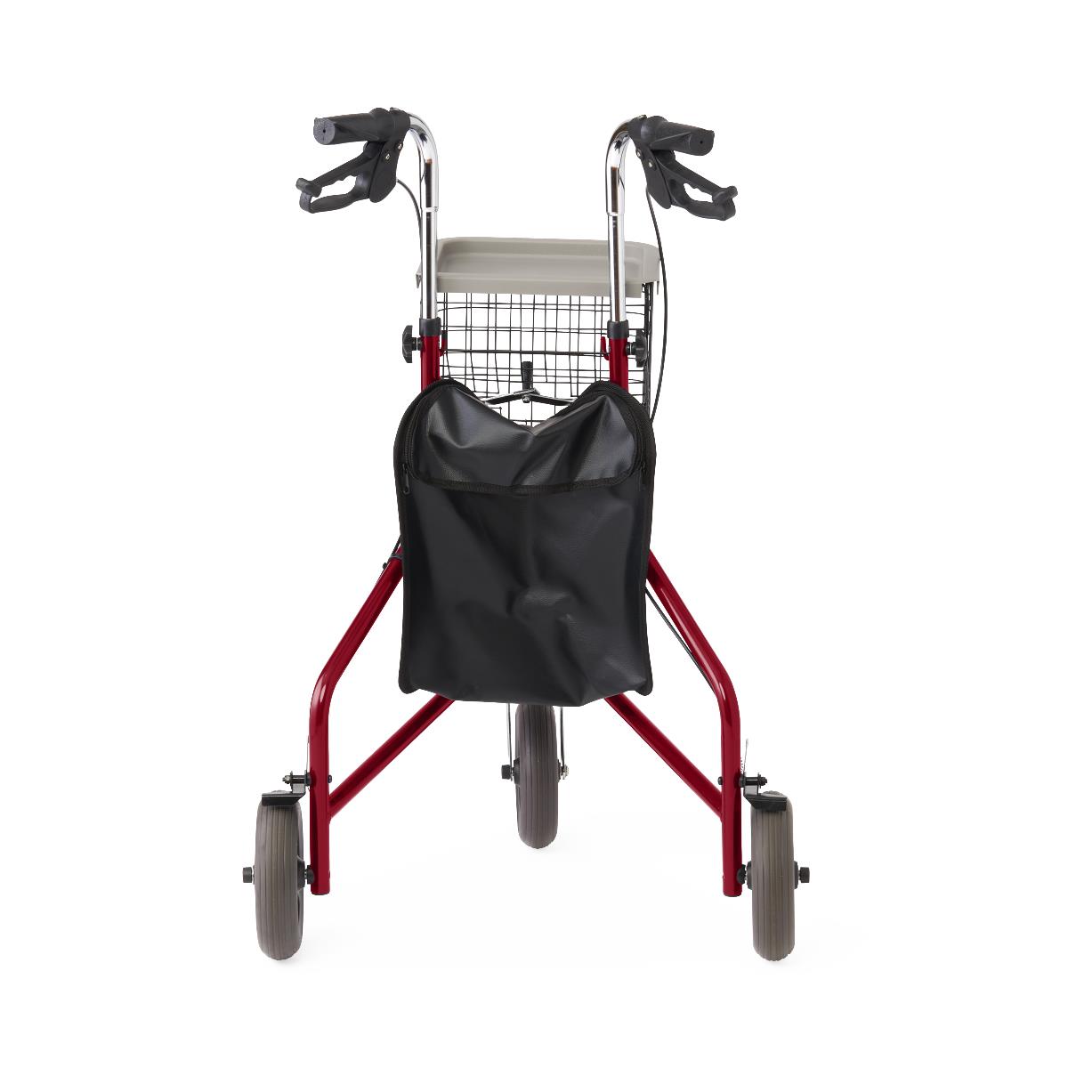 Medline 3-Wheeled Rollator, Red