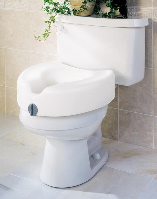 Medline White Toilet Seat Riser, Without Arms, With Lock, 5"