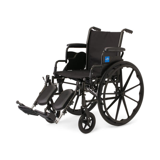 Medline K3 Guardian 18" Wide Wheelchair with Desk-Length Arms and Elevating Leg Rests