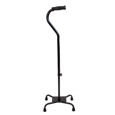 QUAD CANE LARGE BASE BLACK