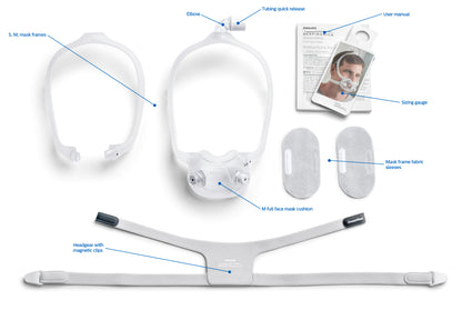 DreamWear Full Face, Mask with Medium Cushion, Medium Frame, and Headgear