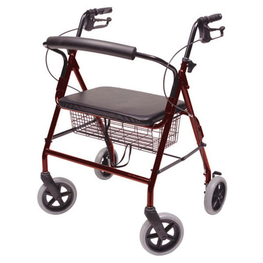 HEAVY DUTY RED ROLLATOR 4WHL 500LB