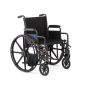 Medline 18" Wide K1 Basic Nylon Wheelchair with Swing-Back Desk-Length Arms and Swing-Away Footrests